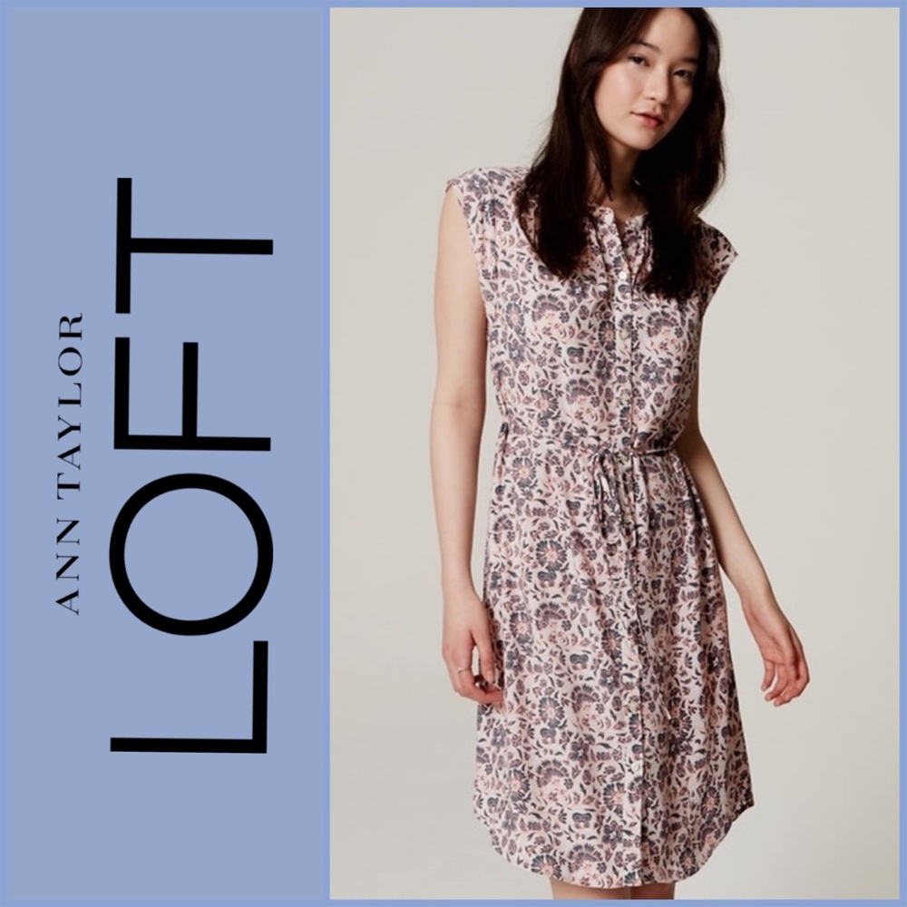 ❌SOLD❌ LOFT NWT Floral Flutter Sleeve dress, M